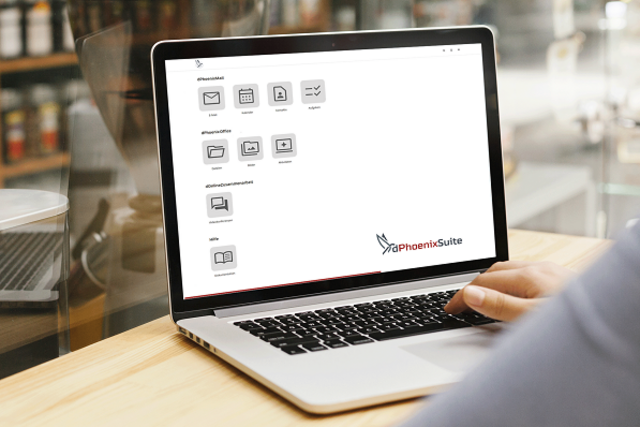 Aufgkelappes Notebook mit Blick auf die Benutzeroberfläche dPhoenixSuite